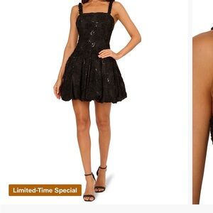 Adrianna Papell Black Mini Dress